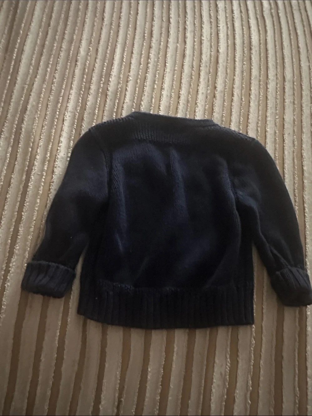 Ralph Lauren Navy Knit Baby Cardigan with Polo Pony